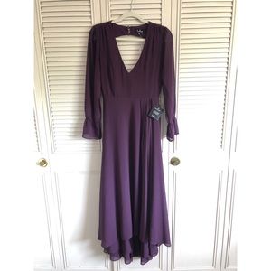 Lulus long sleeved dress in aubergine/eggplant